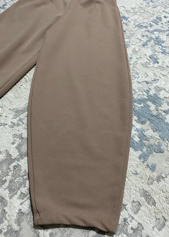 Bej Rahat Kesim Kadın Kumaş Pantolon - Görsel 2