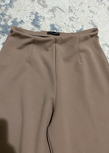 Bej Rahat Kesim Kadın Kumaş Pantolon - Görsel 3