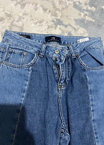 Dikiş Detaylı Midi Boy Kadın Kot Pantolon - Görsel 3