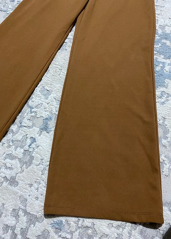 Kahverengi Parlak Kadın Midi Kumaş Pantolon - Görsel 2