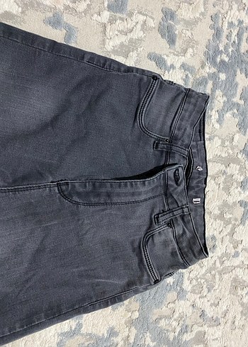 Gri Bağcıklı Bağlamalı Skinny Denim Jean - Görsel 3