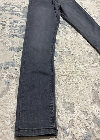 Gri Bağcıklı Bağlamalı Skinny Denim Jean - Görsel 2