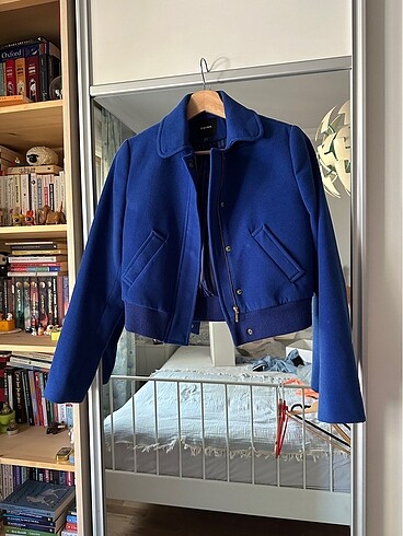 Koton Kaşe Lacivert Crop Ceket