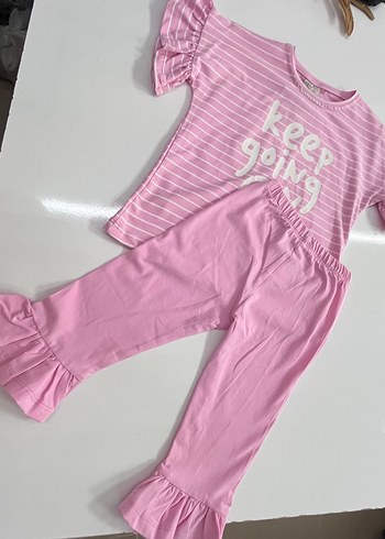 Pembe Kız Bebek Dantelli Rahat Takım