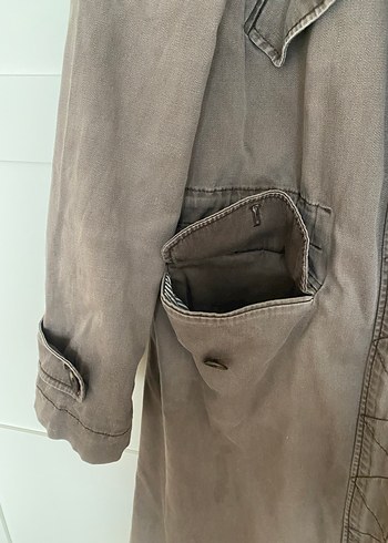 Düğmeli Kadın Midi Trençkot - Görsel 3