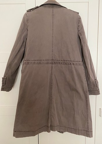 Düğmeli Kadın Midi Trençkot - Görsel 5