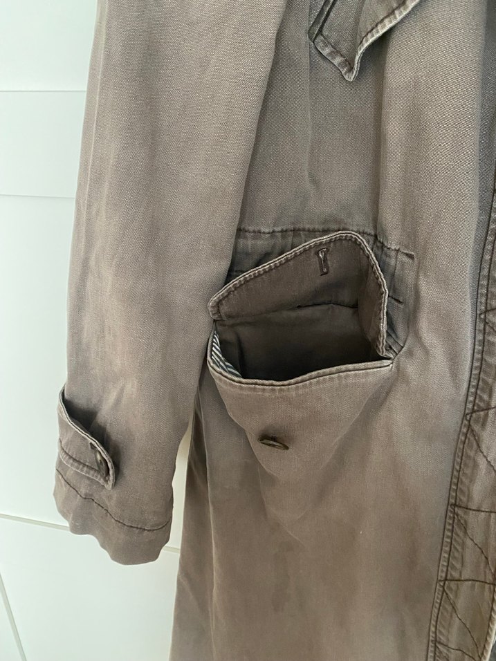 Düğmeli Kadın Midi Trençkot - Görsel 3