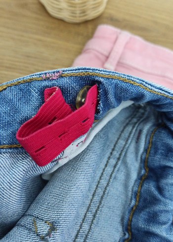 Kız Çocuk Pembe ve Mavi Denim Şort - Görsel 4