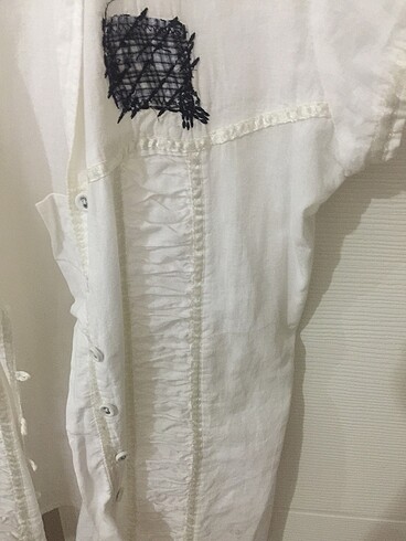 Beyaz keten gömlek - Görsel 2