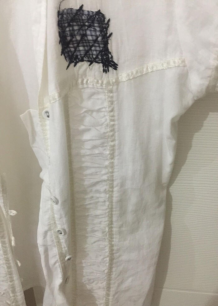 Beyaz keten gömlek - Görsel 2