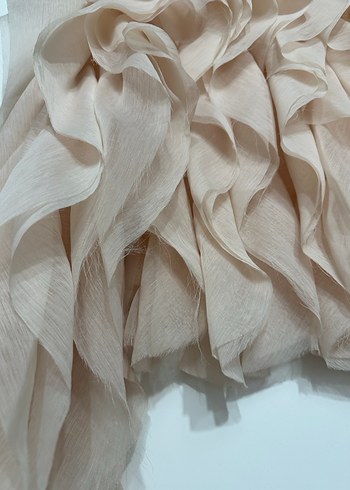 Bej Mini Kadın Bluz Fırfırlı - Görsel 3