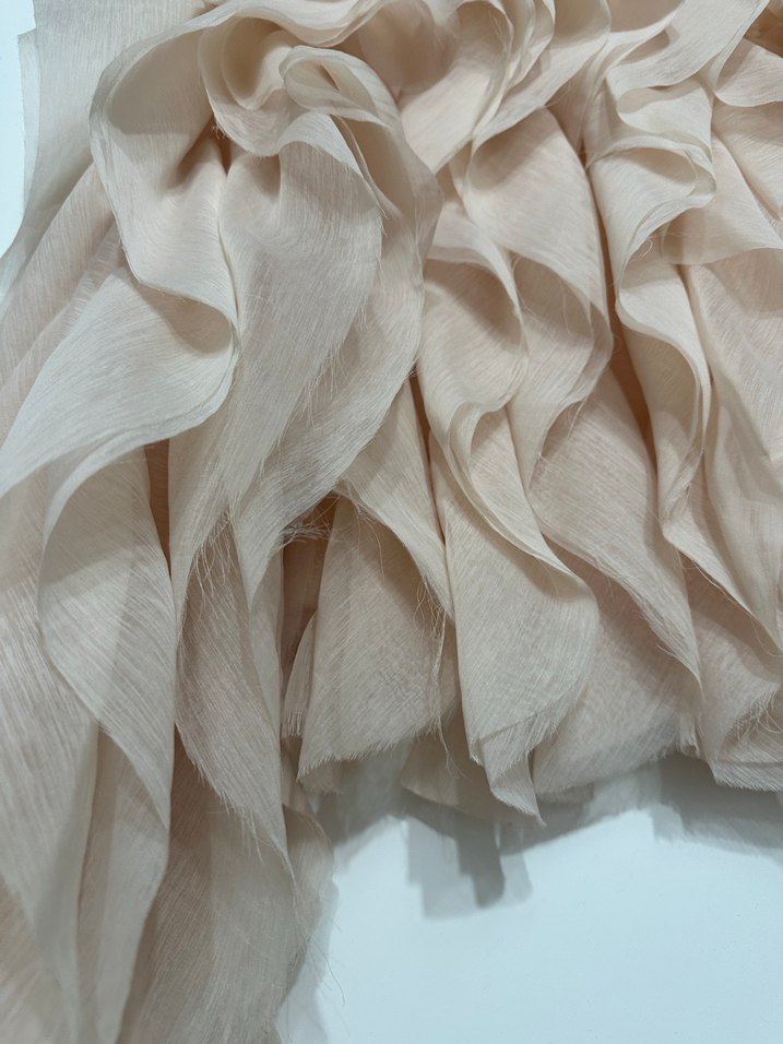 Bej Mini Kadın Bluz Fırfırlı - Görsel 3