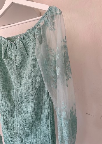 Dantel İşlemeli Straplez Mini Elbise - Görsel 9