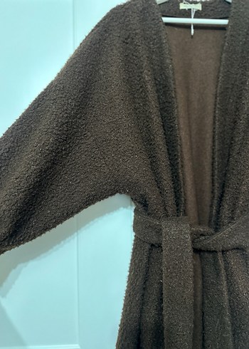 Kahverengi Kemerli Uzun Kadın Kaban - Görsel 5