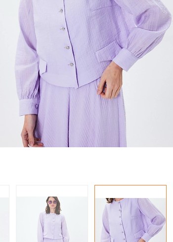 Düğmeli lila takım - Görsel 2