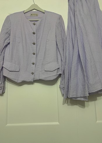 Düğmeli lila takım - Görsel 7