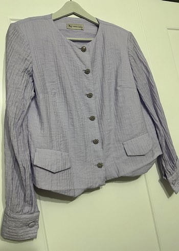 Düğmeli lila takım - Görsel 4