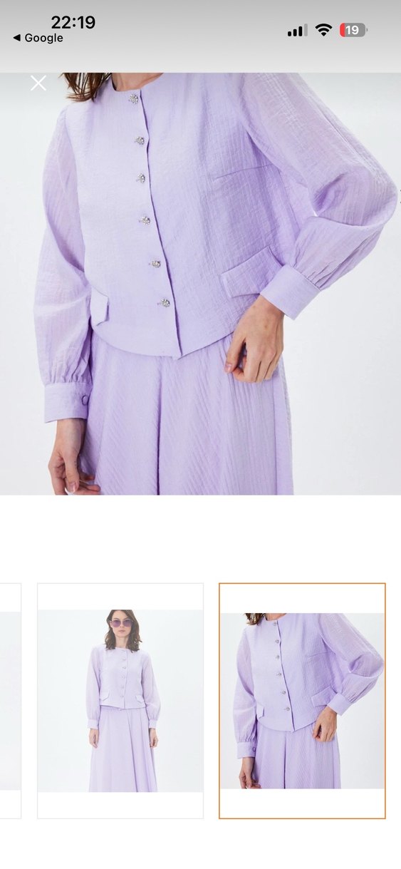 Düğmeli lila takım - Görsel 2