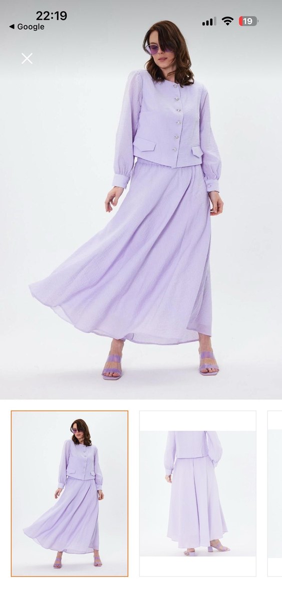 Düğmeli lila takım - Görsel 3