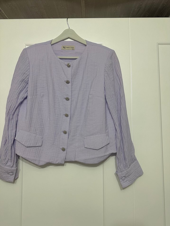 Düğmeli lila takım - Görsel 5