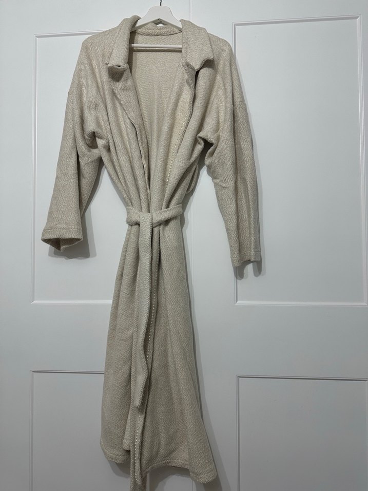 Bej incili astarsız kaban - Görsel 2