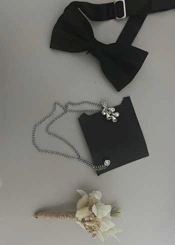 Gotik Siyah Papyon ve Aksesuar Seti - Görsel 2