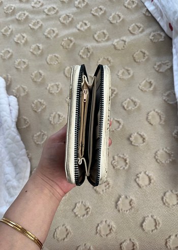 Bej Yılan Desenli Fermuarlı Kadın Cüzdanı - Görsel 2