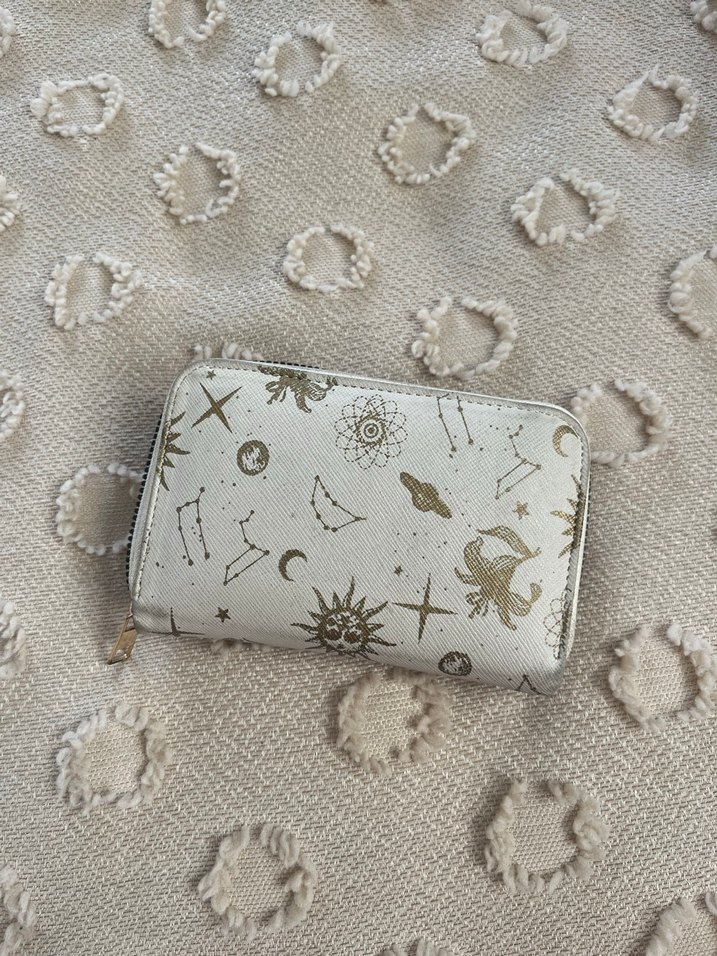 Bej Yılan Desenli Fermuarlı Kadın Cüzdanı - Görsel 3