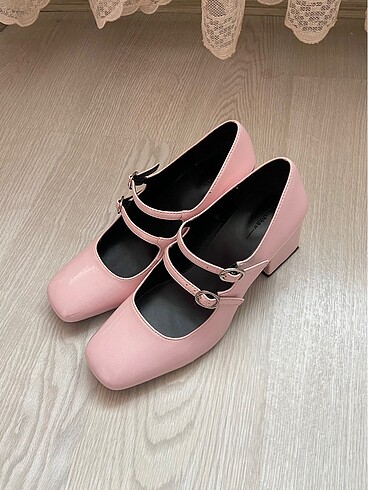 Bershka Bershka topuklu ayakkabı Mary Jane pembe