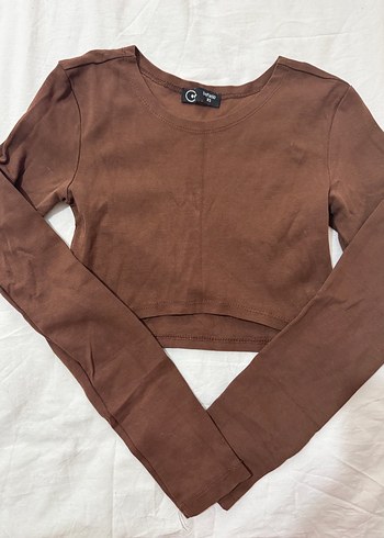 Defacto Defacto XS Kadın Kahverengi Süet Crop Top
