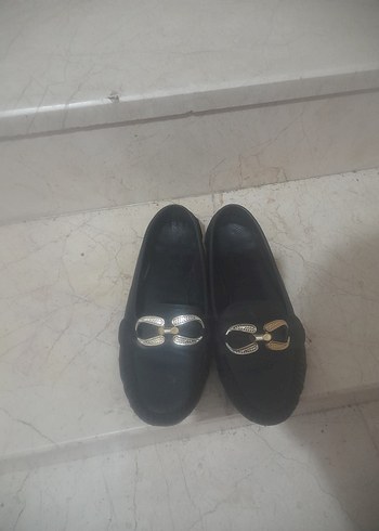 Kız Çocuk Siyah Yılan Desenli Tokalı Loafer - Görsel 2