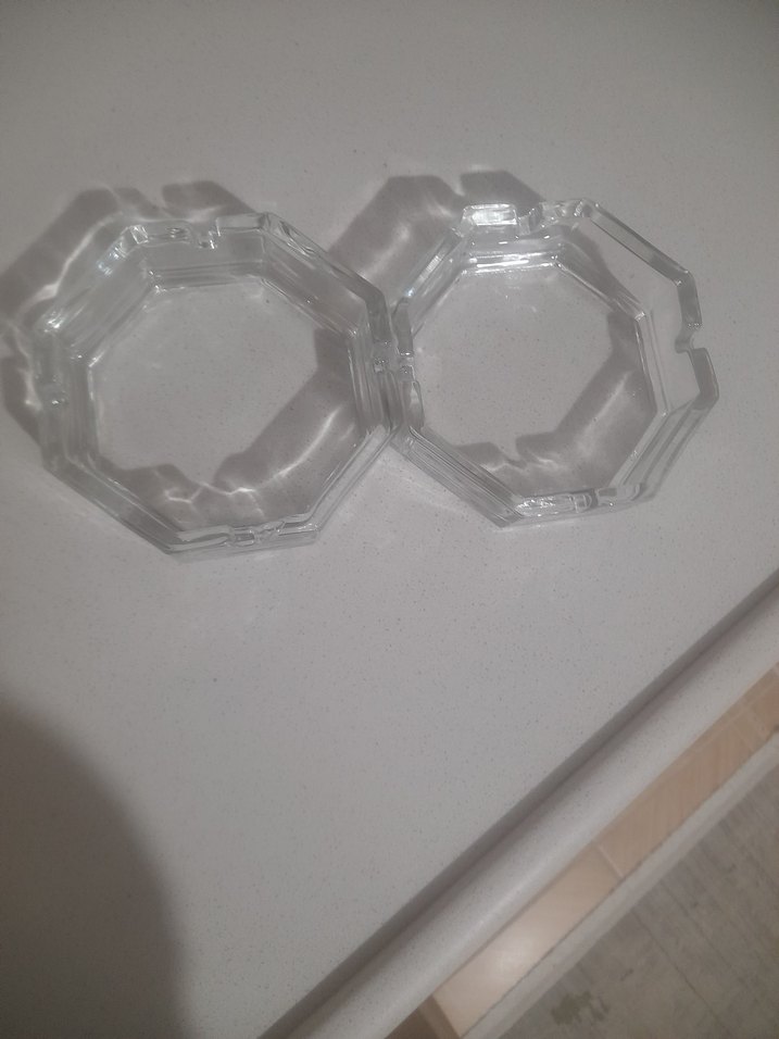 Şeffaf Sekizgen Cam Tabak Seti - Görsel 2