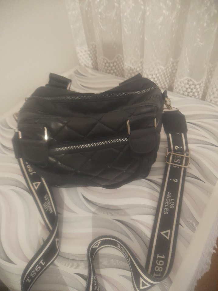 Siyah Deri Tokalı Kadın Çanta - Görsel 3