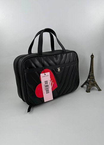 Fermuarlı Siyah Kadın Makyaj Çantası - Görsel 8