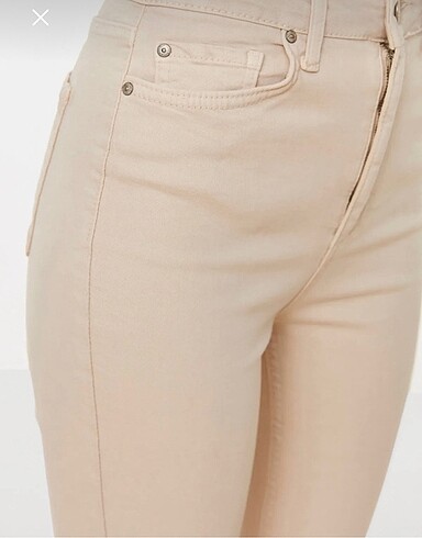 xs Beden Yüksek bel crop flare kot pantolon