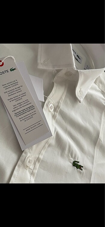 tek beden Beden beyaz Renk ORİJİNAL LACOSTE GÖMLEK