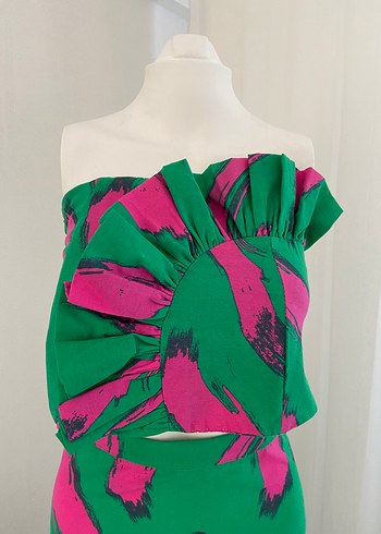 Kadın Çok Renkli Uzun Fırfırlı Takım - Görsel 3