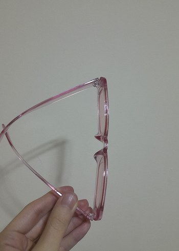 Şeffaf Pembe Minimalist Kadın Güneş Gözlüğü - Görsel 6