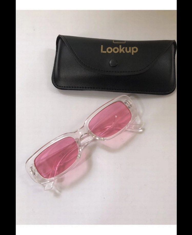 Şeffaf Pembe Minimalist Kadın Güneş Gözlüğü - Görsel 2