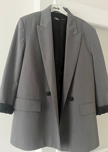 Zara Gri Oversize Blazer Ceket