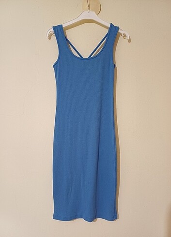 Diğer Mavi midi elbise