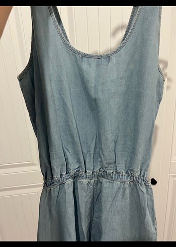 Denim Kemerli Kolsuz Tulum - Görsel 3