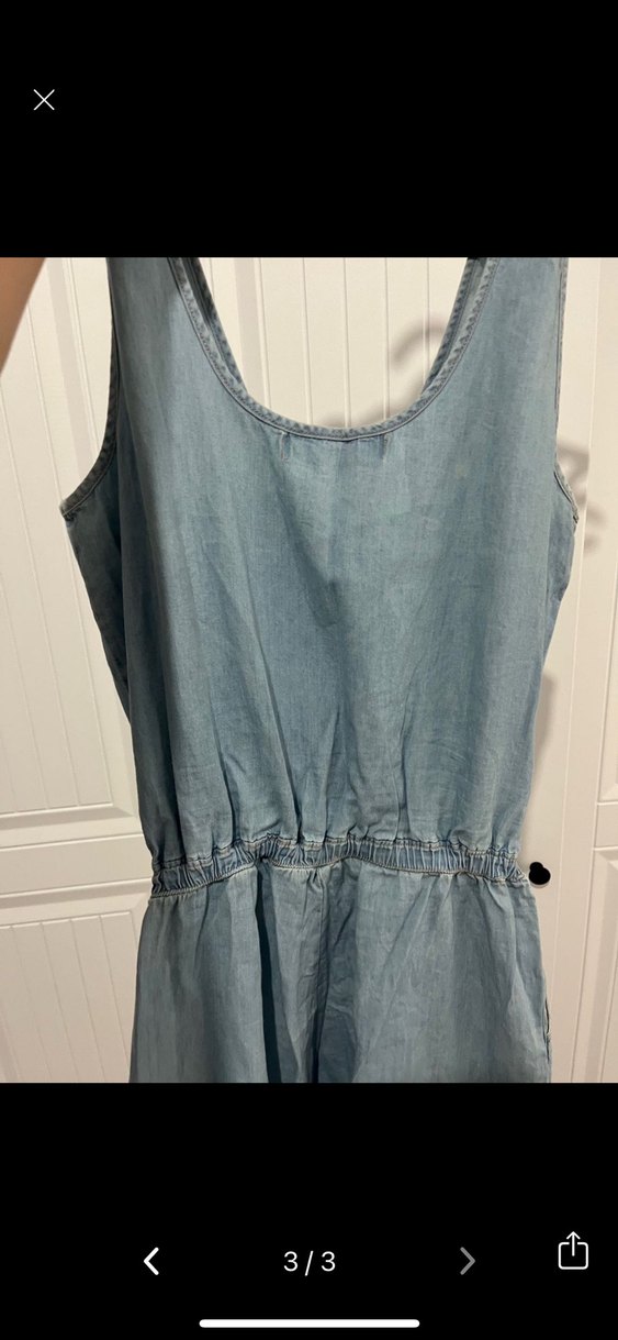 Denim Kemerli Kolsuz Tulum - Görsel 3