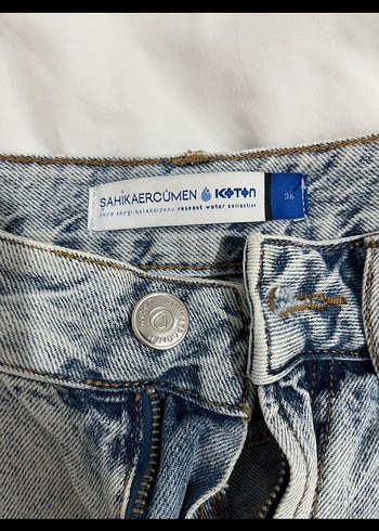 Gri Düğmeli Mini Kadın Kot Şort - Görsel 2