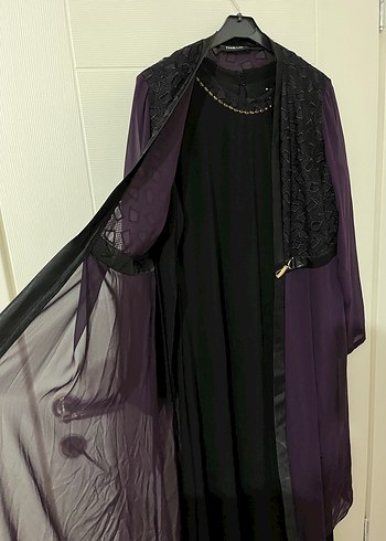 Uzun Mor Gotik Kadın Elbise - Görsel 3