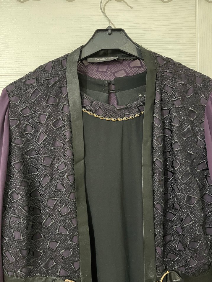 Uzun Mor Gotik Kadın Elbise - Görsel 2