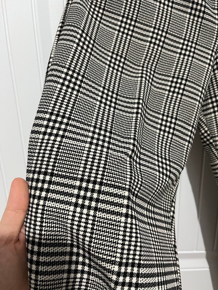 Gri Ekose Kadın Kumaş Pantolon - Görsel 2