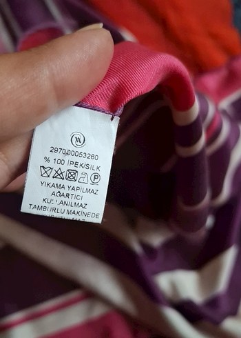 Beden Mor pembe Çizgili İpek Kadın esrap