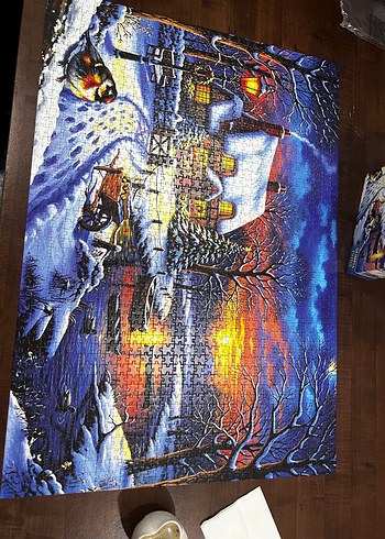 Kış Manzaralı Renkli Puzzle 1500 parça - Görsel 2