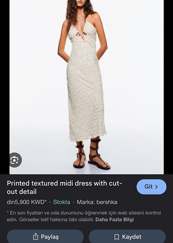Bershka Bershka Baskılı Midi Elbise